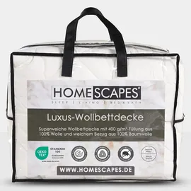 Homescapes Schafwolldecke 200 x 200 cm