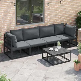 vidaXL Garten-Sofa-Set 4-tlg. schwarz