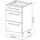 Vicco Schubladenschrank Fame-Line 50 x 51,5 x 81,5 cm Bordeaux Hochglanz