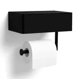 Pandonix® Toilettenpapierhalter mit Feuchttücherbox - Edelstahl - Toilettenpapierhalter ohne Bohren - klopapierhalter mit feuchttücherbox - Selbstklebender Klopapierhalter ohne Bohren