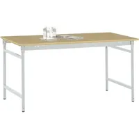 Manuflex BB3055.7035 Beistelltisch BASIS stationär mit Multiplex-Tischplatte in Lichtgrau RAL 7035, BxTxH: 1500 x 600 x 780mm