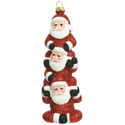 Christbaumschmuck Weihnachtsmann Trio 15cm Kunststoff Weihnachtskugeln bruchfest