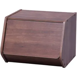 Iris Ohyama Regal AufbewahrungsBoxen aus Holz 1 Klapptür Braun