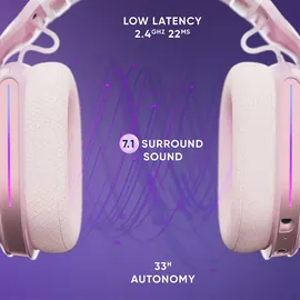 oniverse Wireless Gaming Headset Polaris - Aurora Pink (Kabelgebunden, Kabellos), Gaming Headset, Pink