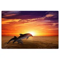 cover-your-desk Schreibtischunterlage für Kinder und Erwachsene Delfine im Sonnenuntergang, aus hochwertigem Vinyl , 60 x 40 cm