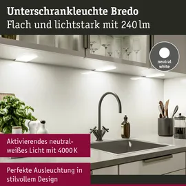 Paulmann LED Unterbauleuchte Bredo silber neutralweiß 3er Set