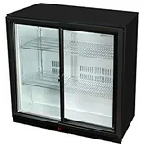 Gastro-Cool Glastür-Kühlschrank mit Schiebetür, Getränkekühlschrank, Flaschenkühlung, 208 L Kühlvolumen, Untertheke mit manueller Temperaturkontrolle, GCUC200