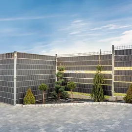 zaun|zu® Sichtschutz Rattan Einzelstreifen für Doppelstabmatten Anthrazit 2,55m