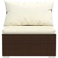 vidaXL 11-tlg. Garten-Lounge-Set mit Kissen Poly Rattan Braun - Braun