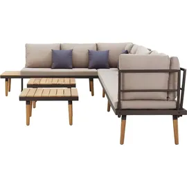 vidaXL 8-tlg. Garten-Lounge-Set mit Kissen braun
