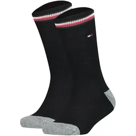Tommy Hilfiger Kinder Socken im Pack - ICONIC SPORTS, Vorteilspack, Frottee-Sohle, 27-42 Schwarz 35-38