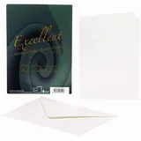 RÖSSLER Papier 20241911 - Excellent - Doppelkarten-/Briefumschlag-Set DIN A6/C6, 10 Stück, weiß