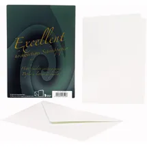RÖSSLER Papier 20241911 - Excellent - Doppelkarten-/Briefumschlag-Set DIN A6/C6, 10 Stück, weiß