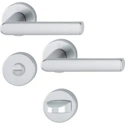 Drückergarnitur Modell Hamburg -  WC / F1 Aluminium silberfarben
