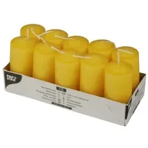 Papstar Stumpenkerze 4 x 9 cm 10 St. goldgelb