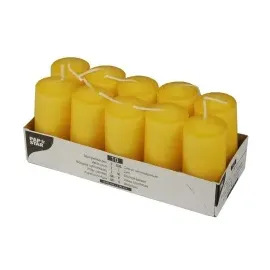 Papstar Stumpenkerze 4 x 9 cm 10 St. goldgelb