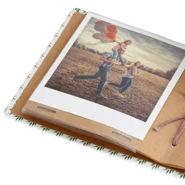 Hama Fotoalbum für Instax Mini (Einsteckalbum für 28 Sofortbilder, Album zum selbstgestalten) Blätter-Motiv