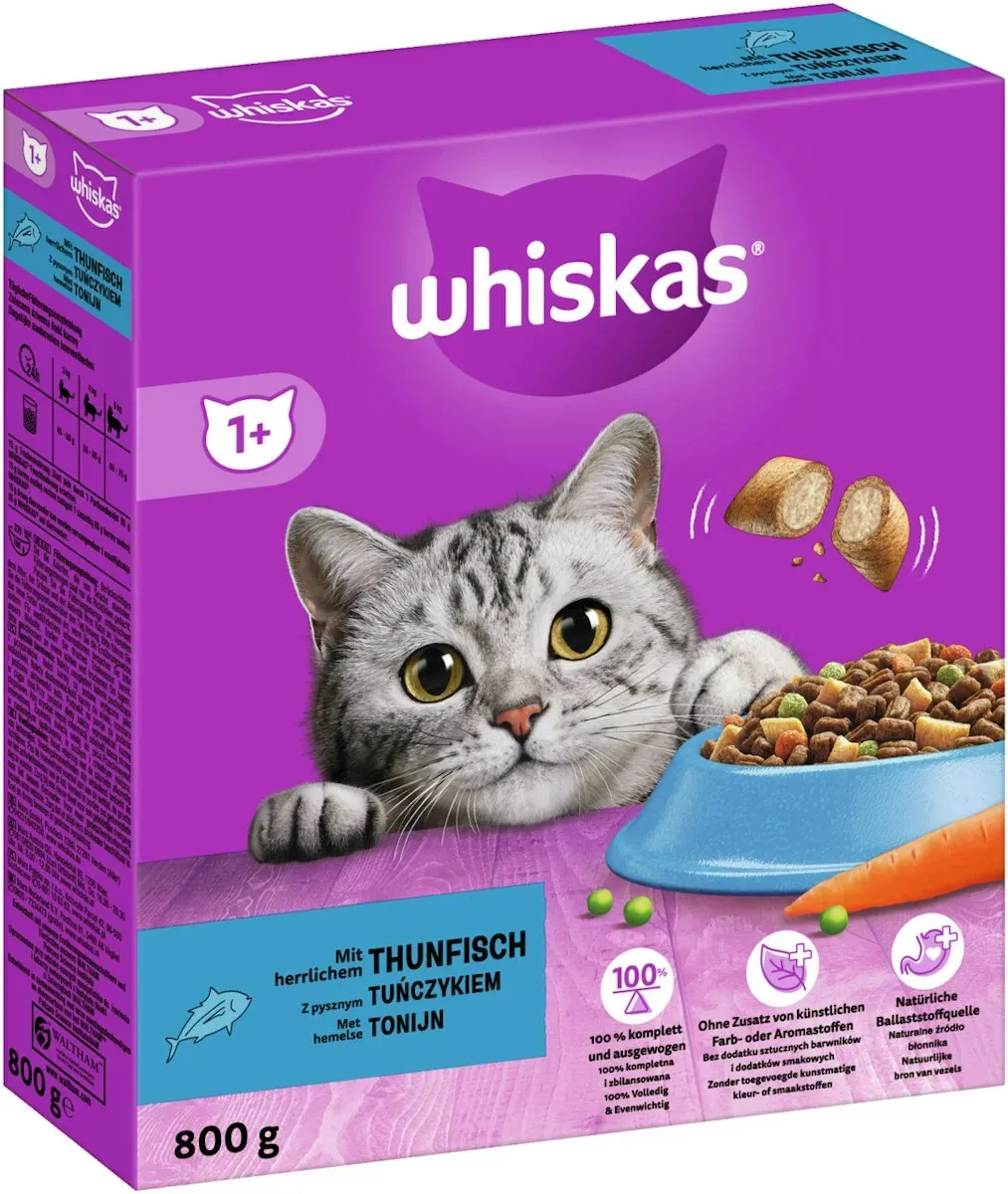 Whiskas 1+ 800 Gramm Katzentrockenfutter Thunfisch