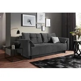 Collection AB Schlafsofa Mikrofaser 2-Sitzer Grau