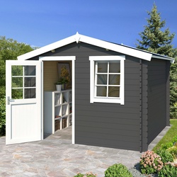 Gartenhaus LASITA MAJA „Nina 230“ Gartenhäuser Gr. ohne Fußboden, Dachpappe, grau (carbongrau) Gartenhäuser aus Holz