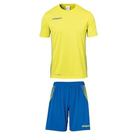 Uhlsport Kinder Score Trikot&Shorts Kit, limonengelb/azurblau, 116