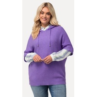 Ulla Popken Pullover Kapuze, Oversized, Halbarm, Fancystrick | 46-48