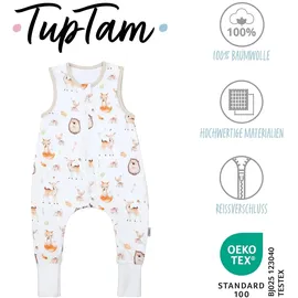 TupTam Sommerschlafsack Baby mit Beinen Leichter Schlafsack Baby Sommer 0.5 TOG, OEKO-TEX, Farbe: Waldtiere/Igel/Rehe, Größe: 68-74 - 68-74