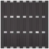 GroJa DIY WPC-Zaun Bausatz 180x180 anthrazit - Querriegel silber