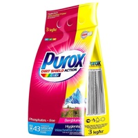 PUROX Color Waschpulver 3kg Mittel Wäschereinigung Kleidung Frische Pflege Farbe