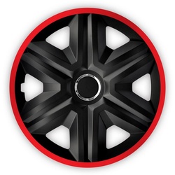 NRM Radkappen Fast Lux, 15 in Zoll, (4-St) Radzierblenden 15" rot|schwarz