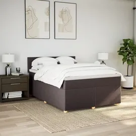 vidaXL Boxspringbett mit Matratze Dunkelbraun 140x200 cm Stoff