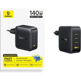 Baseus EnerFill FH11 Netzladegerät 140W Wall Charger 3xUSB-C - Schwarz