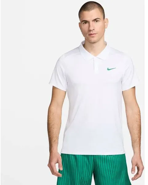 NIKE Herren Polo NikeCourt Advantage, WHITE/MALACHITE, XL
