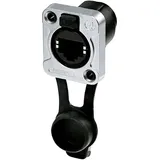 Rean AV RJ45 Durchgangs-Einbaubuchse, IP65, schwarz verchromtes D-Gehäuse RRE8F-Z-001-1 Buchse, ger