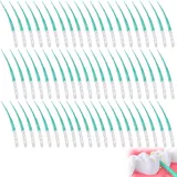 60 Stück Interdentalbürsten, Interdentalbürste Weiche Silikon Zahnreinigung Zwischenräume Interdentalreiniger Gebogene für Zahnzwischenräume Tragbar und Hygienisch für Optimale Mundpflege