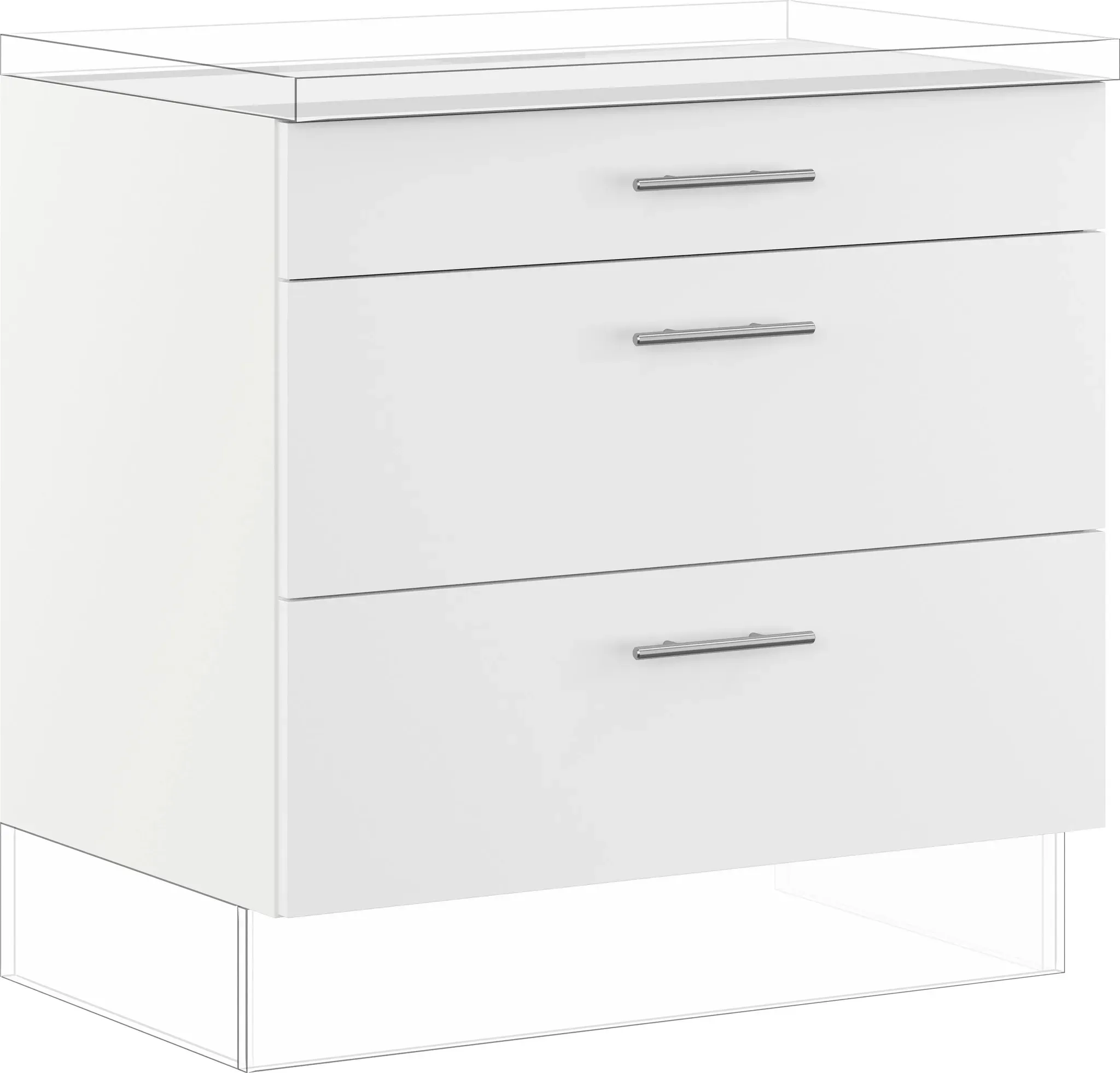 Auszugsunterschrank IMPULS KÜCHEN ""Prag und Valencia", Breite/Höhe: 90/72,3 cm, mit Soft-Close", weiß, B:90cm H:72,3cm T:57,6cm, Dekorfolie, Holzwerkstoff, Schränke, Küchenunterschrank, vormontiert, mit Soft-Close