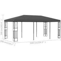 vidaXL Pavillon 3 x 6 m Anthrazit