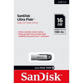 SanDisk Ultra Flair 16 GB silber/schwarz USB 3.0