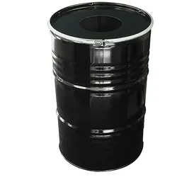 PROREGAL Robuste Abfalltonne mit Einwurf-Öffnung | 200 Liter, HxBxT 87x57x57cm | Metall | Schwarz
