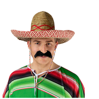 Mexikanisch Sombrero Strohhut Spanische Bandit Gringo Cowboy Erwachsene Kostüm