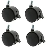 4er Set Möbeltransportrollen 40mm inkl. Gewindestift und Bremse Möbelrollen