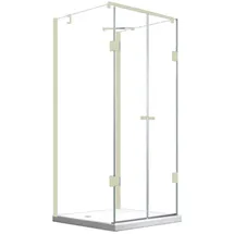 BuyLando.Shop Emma U-Form Duschkabine 80 x 180 cm rechts 90 x 180 cm Weiß/Transparent
