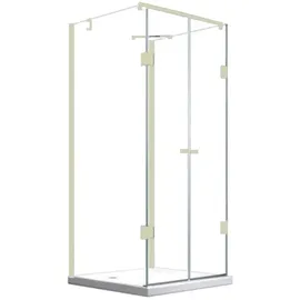BuyLando.Shop Emma U-Form Duschkabine 80 x 180 cm rechts 90 x 180 cm Weiß/Transparent