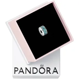 Pandora Moments Petrolfarbener Pavé-Clip Silber 791817MCZ