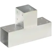 vidaXL Pfostenverbinder T-Form 91 x 91 mm Grau/Metall