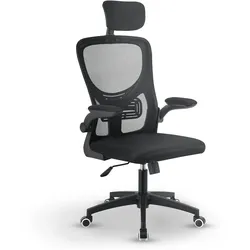 Juskys Bürostuhl Baltimore mit Rollen & Armlehne - Schreibtischstuhl ergonomisch - Stuhl - Schwarz