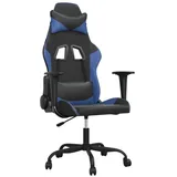 vidaXL Gaming-Stuhl mit Massagefunktion Schwarz und Blau Kunstleder