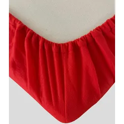 Fleece Winter Spannbettlaken 120-130x200 cm Rot flauschig warm kuschelig
