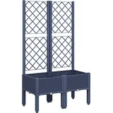 vidaXL Pflanzkübel mit Rankgitter 80 x 40 x 142 cm Blaugrau