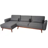 MCW Sofa MCW-J20, Couch Ecksofa, L-Form 3-Sitzer Liegefläche Schlaffunktion Stoff/Textil 280cm ~ anthrazit-grau